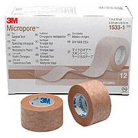 Пластырь хирургический на основе нетканой вискозы 3M Микропоре (Micropore) 2,50 см х 9,14 м, арт. 1533-1
