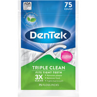 Тройное очищение (Triple Clean) Флосс-зубочистки, 75 шт. DenTek