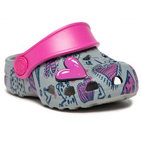 Дитячі анатомічні сабо Coqui 8701 Mid. grey/Fuchsia love + amulet (Чехія)