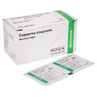 Серветка спиртова MEDICARE одноразового використання  56х65 мм №100
