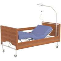 Кровать RehaBed Taurus 2 LUX, металлическая с ламелями, 90x200 см, дерево - орех (Польша)