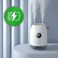 Ультразвуковой компактный увлажнитель воздуха Alfey-101 белый на 500 мл с двойным распылением. Бесшумный увлажнитель для детской комнаты c аккумулятором (MJM-01K-usb-white) S35-1221 №2