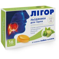 Леденцы ЛИГОР со вкусом лайма и мяты 16 шт
