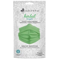 Захисна маска Abifarm HERBAL FRESH з ефірною олією, 3-шар стер біорозкладна (5 шт)