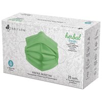 Защитная маска Abifarm HERBAL FRESH с эфирным маслом, 3-слой стер биоразлагаемая (25 шт в короб)