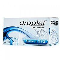 Иглы для инсулиновых шприц-ручек Droplet 8 мм х 31G, 10 шт.