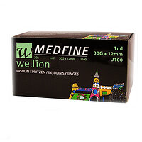 Инсулиновые шприцы Wellion MEDFINE 1 мл  12 мм №30