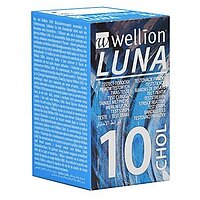 Тест-смужки для тестування рівня холестерину в крові Wellion Luna, 10 штук