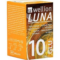 Тест смужки для тестування рівня глюкози в крові Wellion Luna, 10 штук