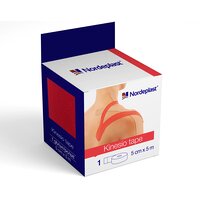 Пластир медичний Nordeplast Кінзіо тейп, 5 см х 5 м (червоний)