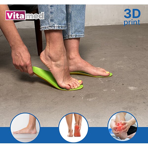 Індивідуальні ортопедичні устілки Vitamed Premium 3D Print Green (Україна/Італія)