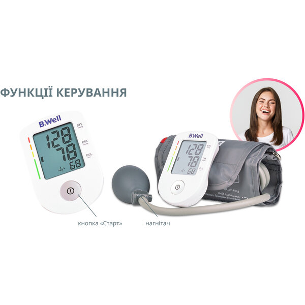 Напівавтоматичний тонометр B.Well PRO-30 з манжетою 22&ndash;42 см (Швейцарія)