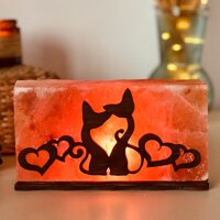 Соляний світильник Saltlamp &laquo;Коти з серцями&raquo; 2 кг