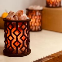 Соляний світильник Saltlamp Корзина "Ромби" 1,7 кг №2