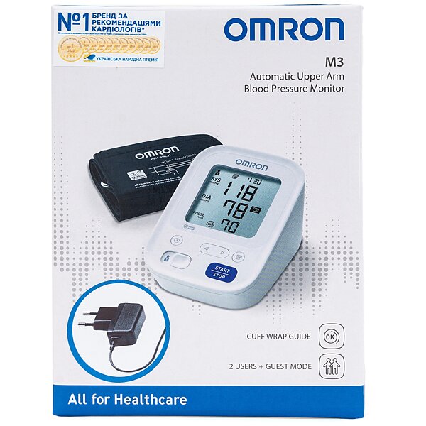 Тонометр автоматичний Omron M3 з адаптером HHP-CM01 (HEM-7154-E) (Японія)