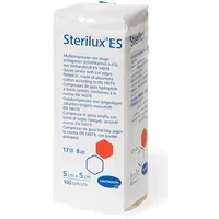 Марлеві серветки з обрізною кромкою з абсорбуючої бавовняної тканини Sterilux ES, 5см х 5см, нестерильні, 100шт. в упаковці