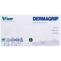 Рукавички оглядові Dermagrip High Risk латексні, без пудри, нестерильні, 50 пар (100 шт), розмір L (Малайзія)