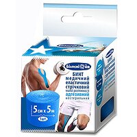 Кинезио тейп, эластичный бинт "Білосніжка", 5 см х 5 м синий