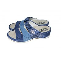 Жіночі шльопанці ортопедичні Mubb Vesuvio Blue шкіряні (Сербія) №2