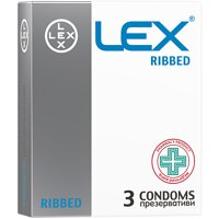 Презервативы ребристые Lex Ribbed, 3 шт (Швейцария)