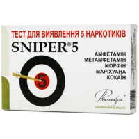 Тест-кассета Фармаско Sniper 5 для одновременного определения 5 видов наркотиков в моче, 1 штука (Испания)