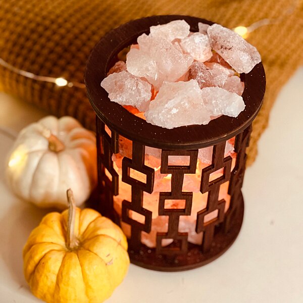 Соляной светильник Saltlamp Корзина "Квадраты" 1,7 кг