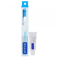 Щітка зубна VITIS MEDIUM, середньої жорсткості + паста VITIS WHITENING 15 мл (Іспанія)
