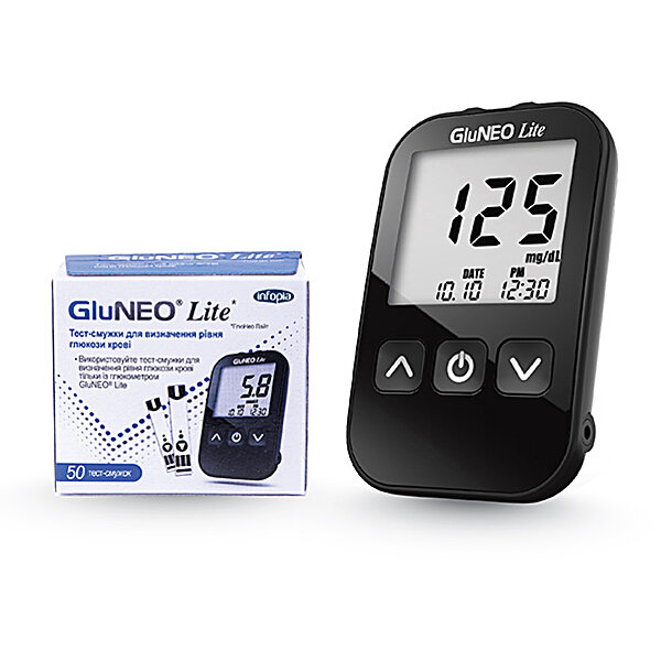 Акційний набір: глюкометр GluNeo Lite з 50 тест-смужками (Південна Корея)