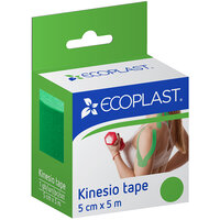 Пластырь медицинский ECOPLAST Кинезио тейп, 5см x 5м (зеленый) 