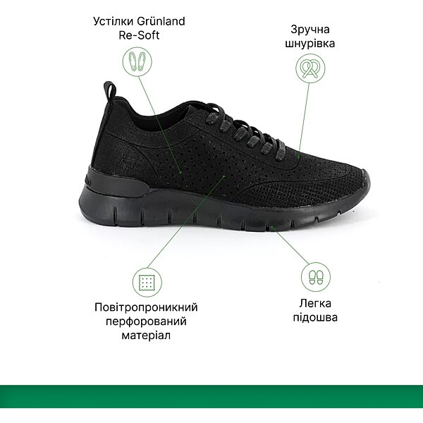 Кроссовки ортопедические женские Grunland F6 Sace Nero SC5490 (Италия)