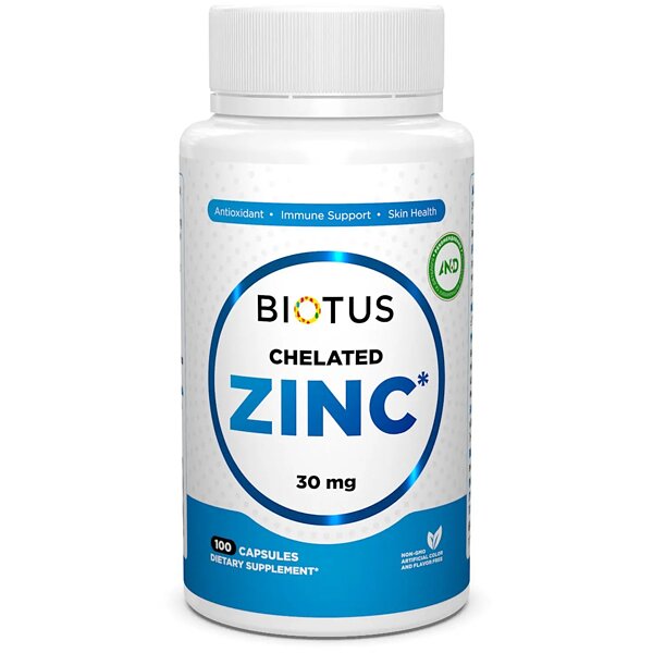 Хелатний цинк Biotus Chelated Zinc капсули по 30 мг, 100 шт.