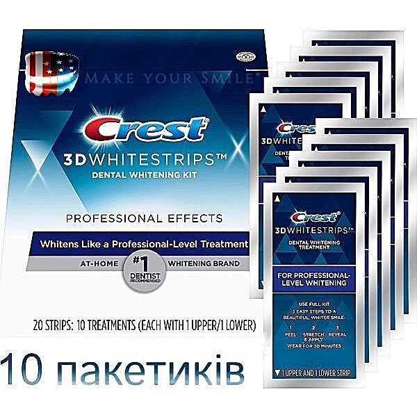 Купить Отбеливающие полоски Crest Professional effects 10 упаковок/20 полосок (США)