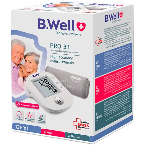 Фото Тонометр автоматический B.Well PRO-33 M с манжетой 22-32 см (Швейцария)