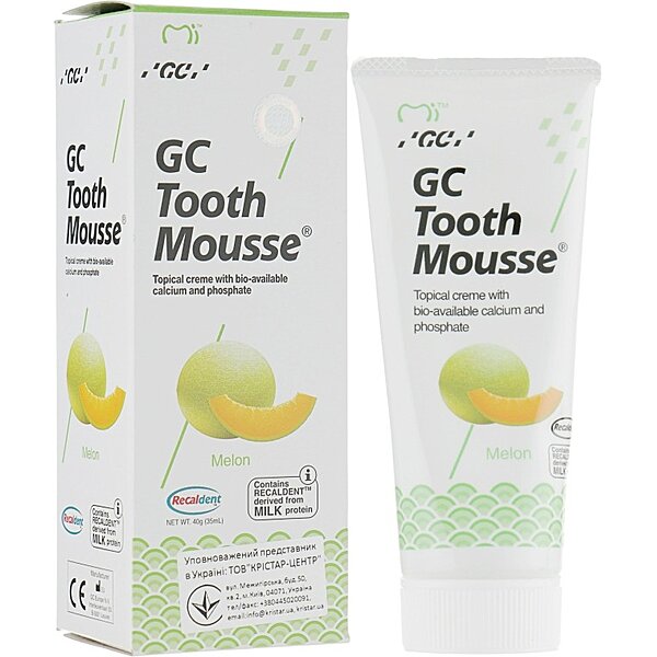 Тус Мусс Melon (GC Tooth Mousse) гель для реминерализации зубов, дыня, 35 мл (Япония)