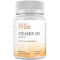 Витамин D3 My Nutri Week 5000 MO, 60 капсул (Украина)
