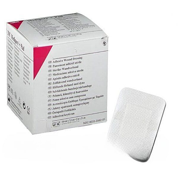 Адгезивная повязка 3M Medipore+Pad для закрытия ран, 10х35см