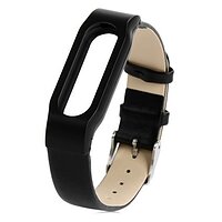 Ремешок для фитнес-браслета Mi Band кожа Black Xiaomi