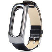 Ремешок для фитнес-браслета Mi Band кожа Black Xiaomi №2