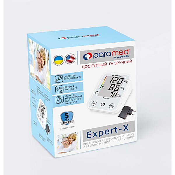 Купить Тонометр автоматический PARAMED Expert-X с адаптером и манжетой 23-43 см (Украина-Китай)