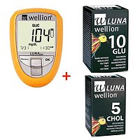 Акційний набір Глюкометр Wellion Luna Duo + тест - смужки №10 шт . ( глюкоза) + тест - смужки №5 ( холестерин )