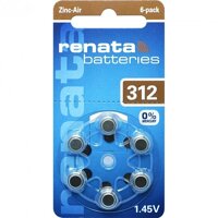 Батарейки для слухового апарату, Renata ZA312 DP6 (6 шт в блістері)