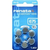 Батарейки для слухового аппарата Renata ZA675.DP6 0%HG (PR44) 1х6 шт. (Швейцарія)