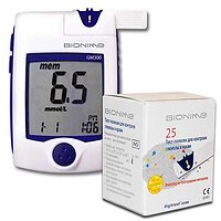 АКЦИЯ! Глюкометр Rightest GM 300 + 25 тест-полосок в комплекте! (Bionime, Швейцария)