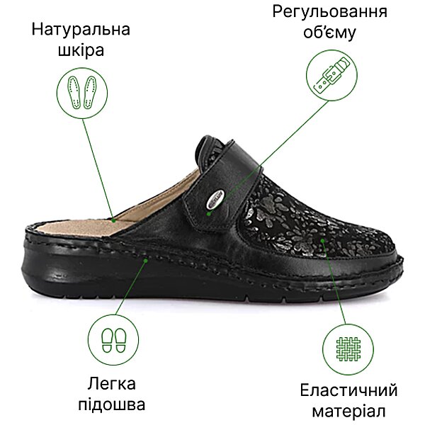 Жіночі анатомічні шльопанці Grunland Dami Nero CE0260 (Італія)