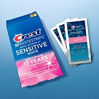 Отбеливающие полоски Crest для чувствительных зубов 18 пар (3D Whitestrips Sensitive) (США) №2