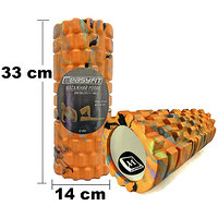 Ролик массажный EasyFit Grid Roller 33 см v.1.1 Multi Оранжевый S122-1169