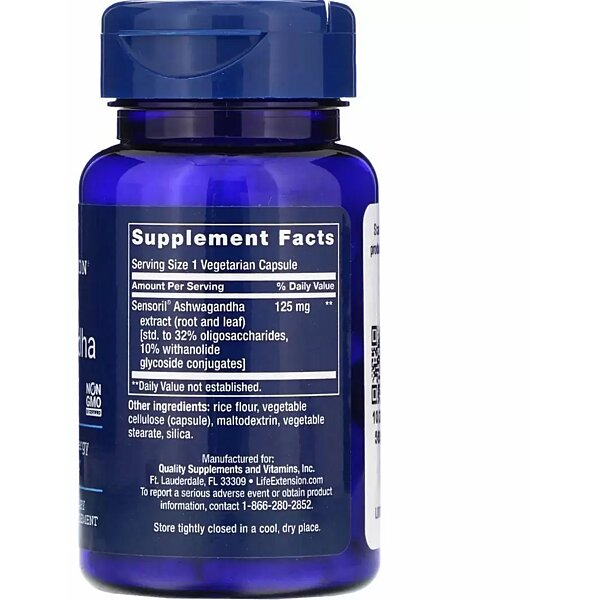 Купити Ашваганда екстракт Life Extension Ashwagandha, 60 капсул