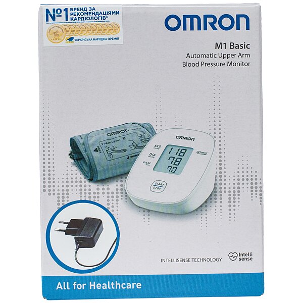Автоматичний тонометр Omron M1 Basic з адаптером та манжетою 22-32 см (HEM-7121J-AF) (Японія)