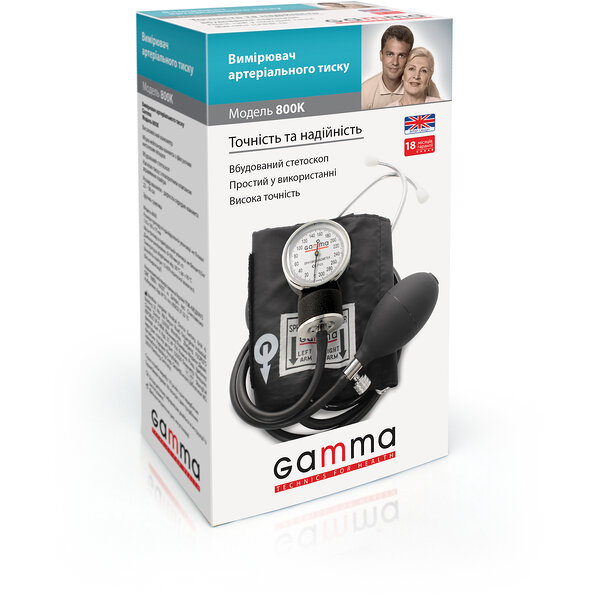 Купить Тонометр механический Gamma 800K со встроенным фонендоскопом в манжету (Англия)
