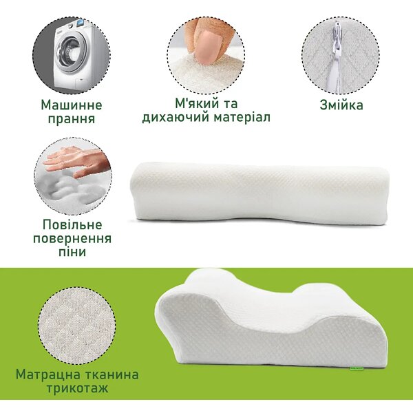 Подушка для сна ортопедическая Elite Decor Comfort Night PMF 009 53х37х12 см (Украина)